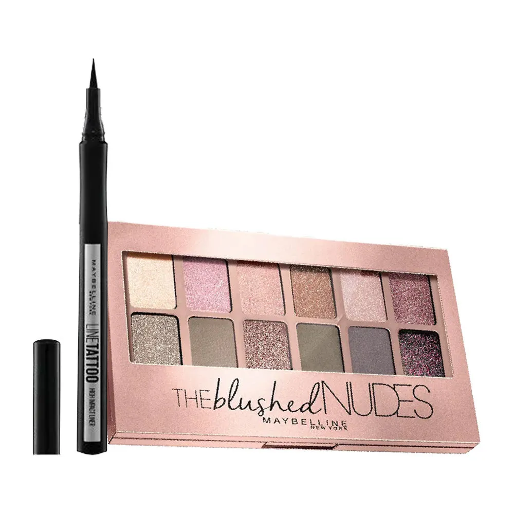 Maybelline New York Eye Essentials Duo - Tattoo Eyeliner + The Blushed Nudes Eyeshadow Palette