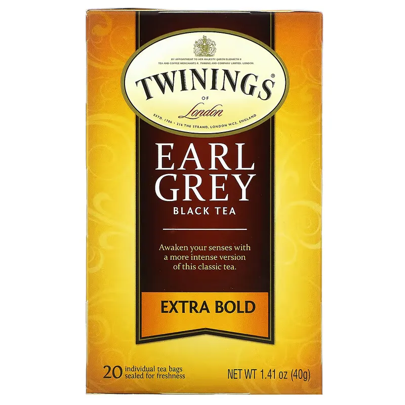 Black Tea, Earl Grey, Extra Bold, 20 Tea Bags , 1.41 oz (40 g)