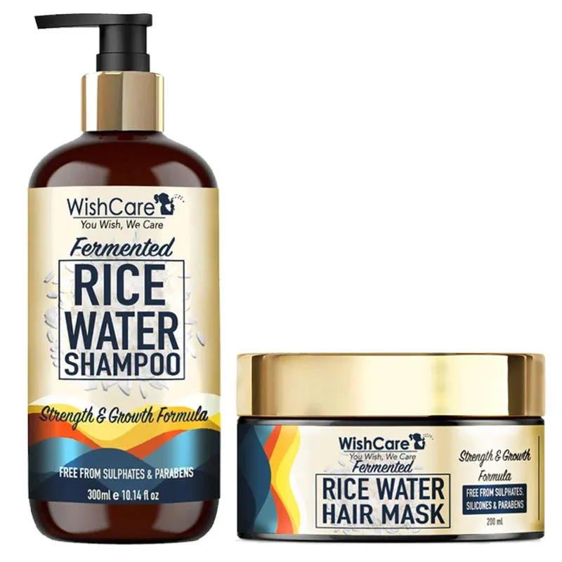 WishCare Fermented Rice Water Shampoo & Hair Mask- Strength & Growth Formula