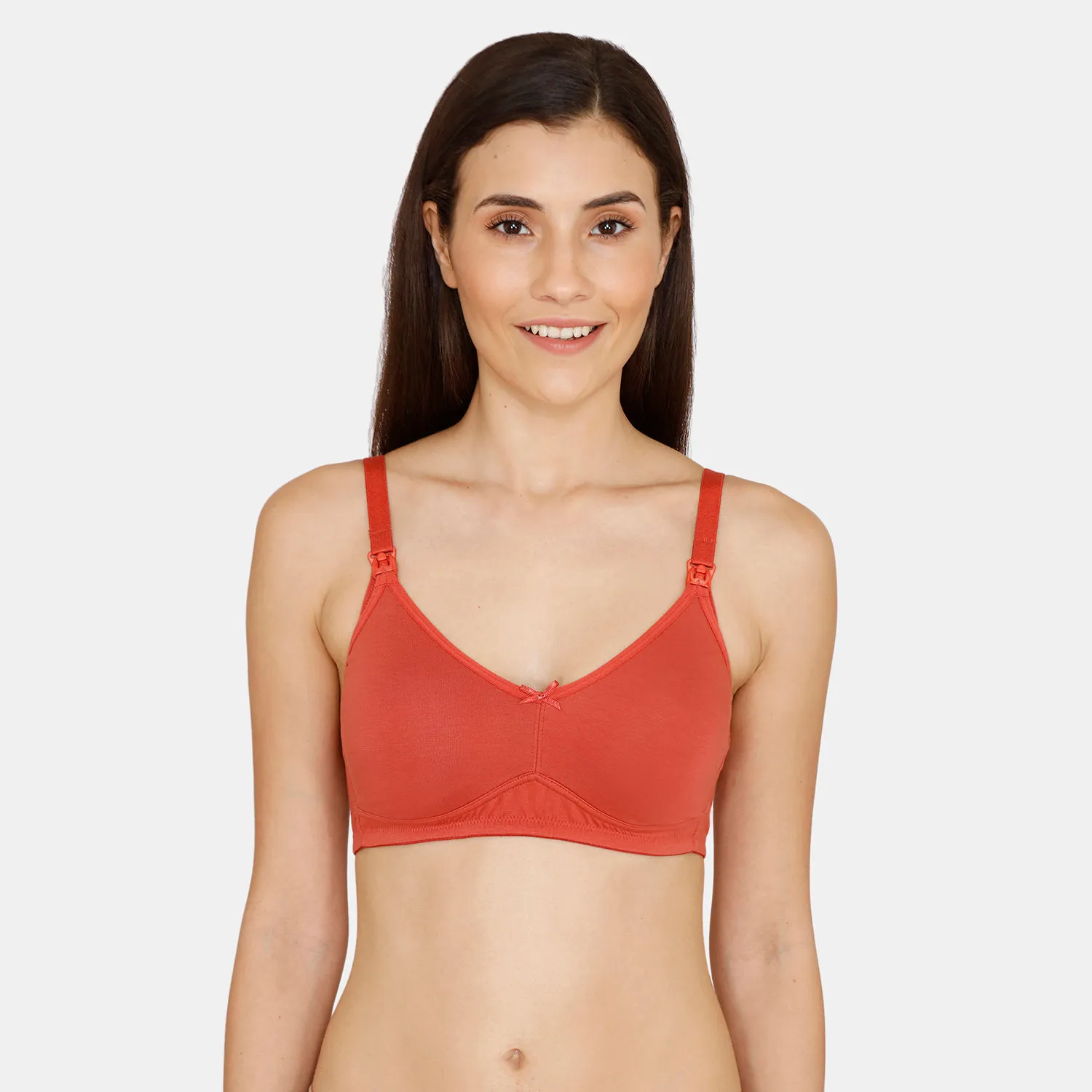 Zivame Double Layered Non Wired 3/4th Coverage Maternity / Nursing Bra - Dusty Cedar (38C)