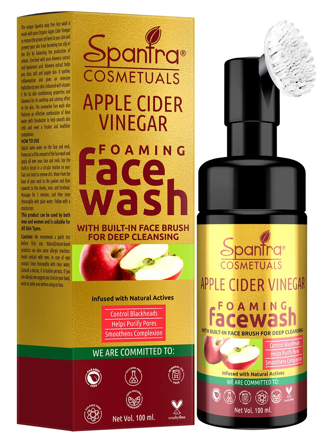 Spantra Apple Cider Vinegar Control Foaming Face Wash 100ml