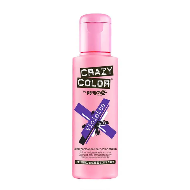 Crazy Color Semi Permanent Hair Color Cream - Violette No. 43