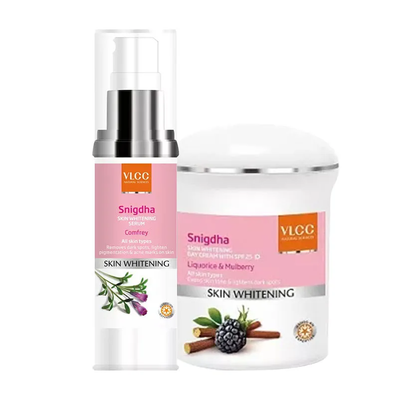 VLCC Snigdha Skin Whitening Day Cream & Serum Combo