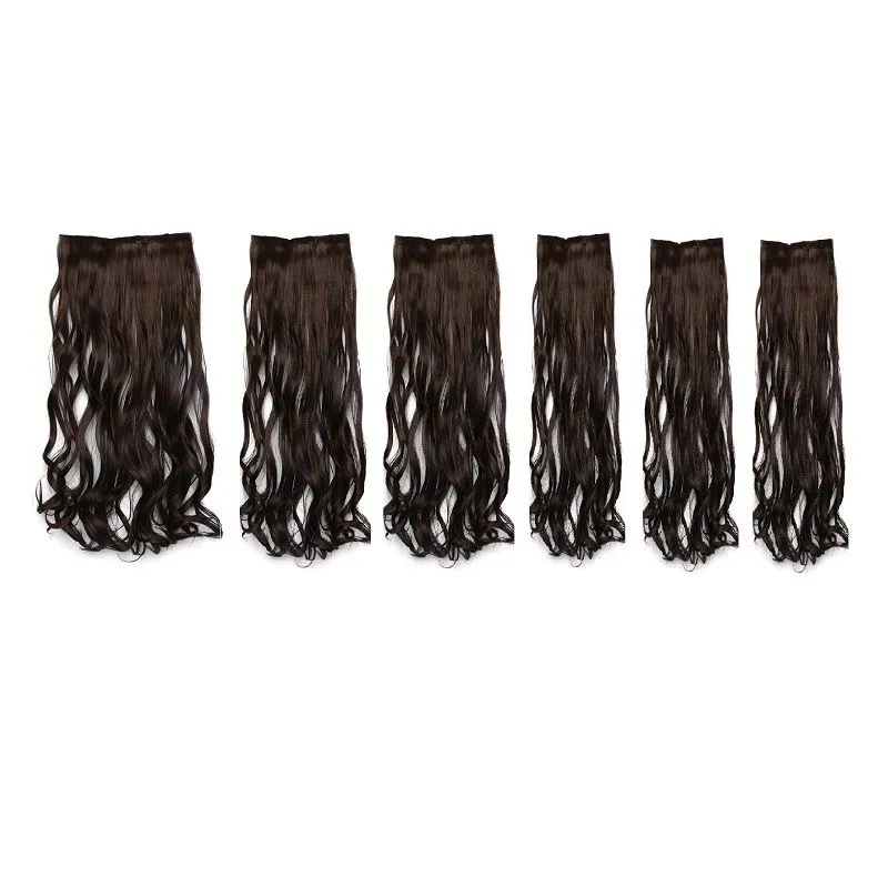 Artifice Clips 24 Inch Curly/Wavy Hair Extension - Maroon Highlights