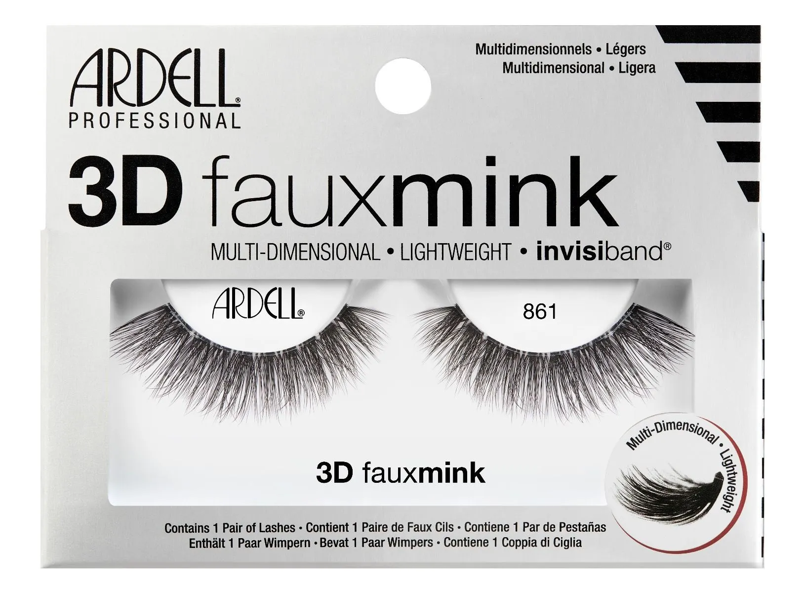 Ardell 3D Faux Mink Eyelash 861 Black - 70484