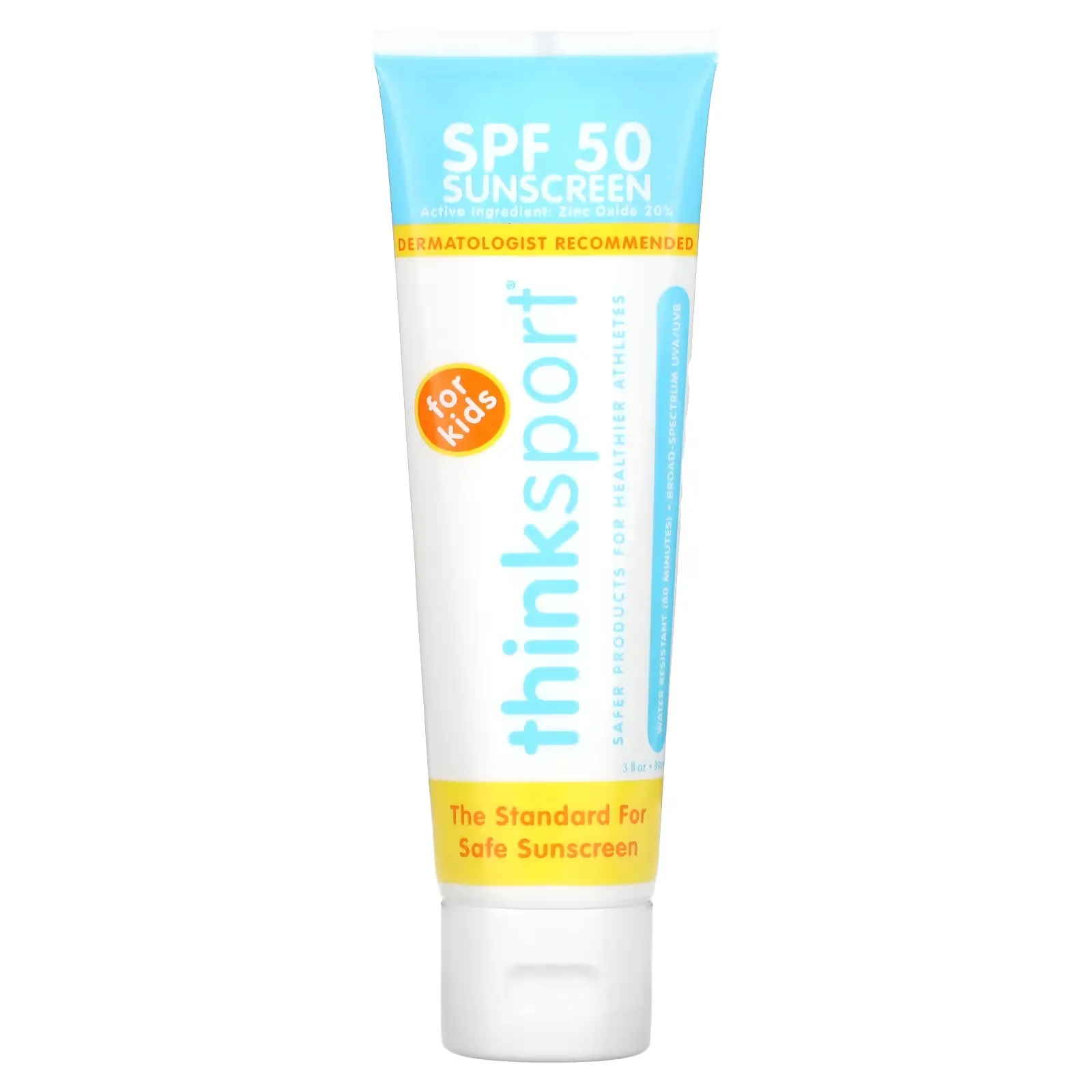 Thinksport, Sunscreen, SPF 50, For Kids, 3 fl oz (89 ml)