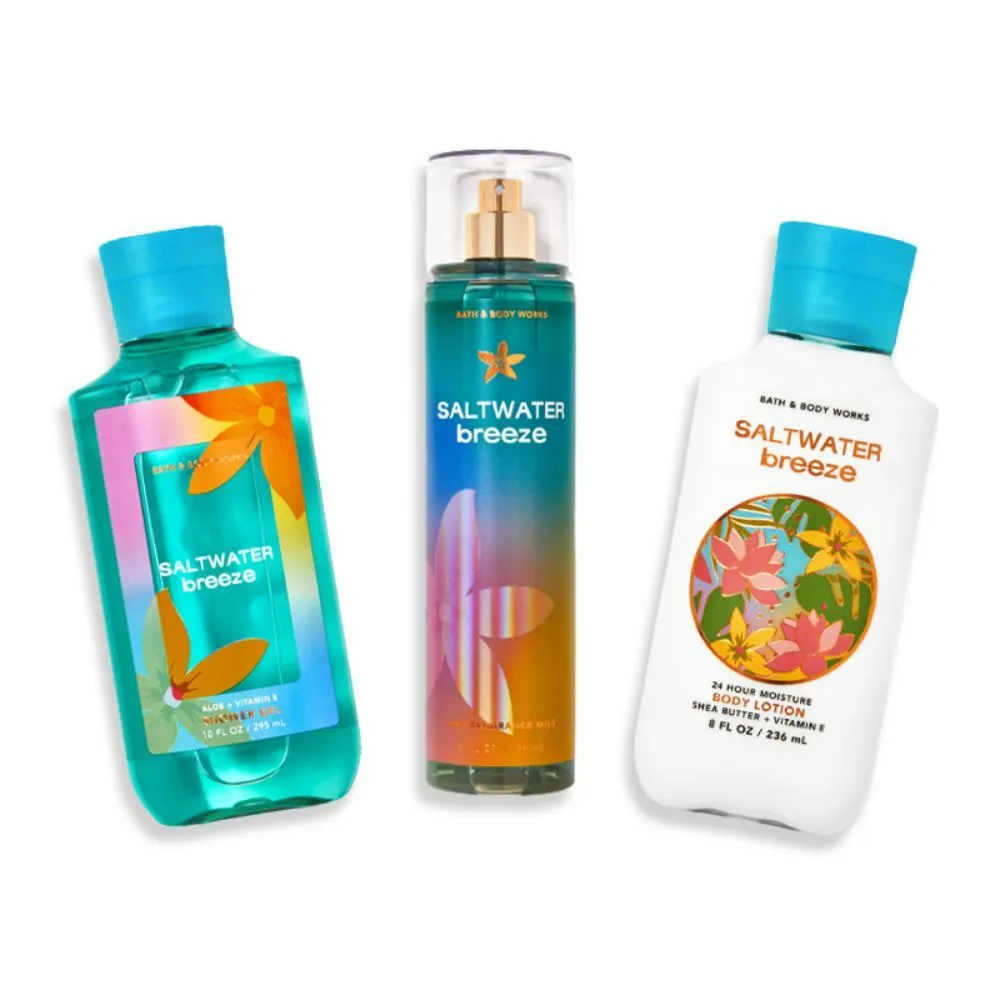 Bath & Body Works Saltwater Breeze, Body Lotion & Fragrance Mist Combo