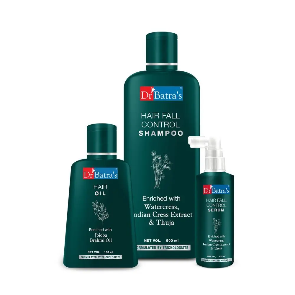 Dr Batra's Hair Fall Control Serum-125 ml, Hair Fall Control Shampoo - 500 ml and Hair Oil - 100 ml