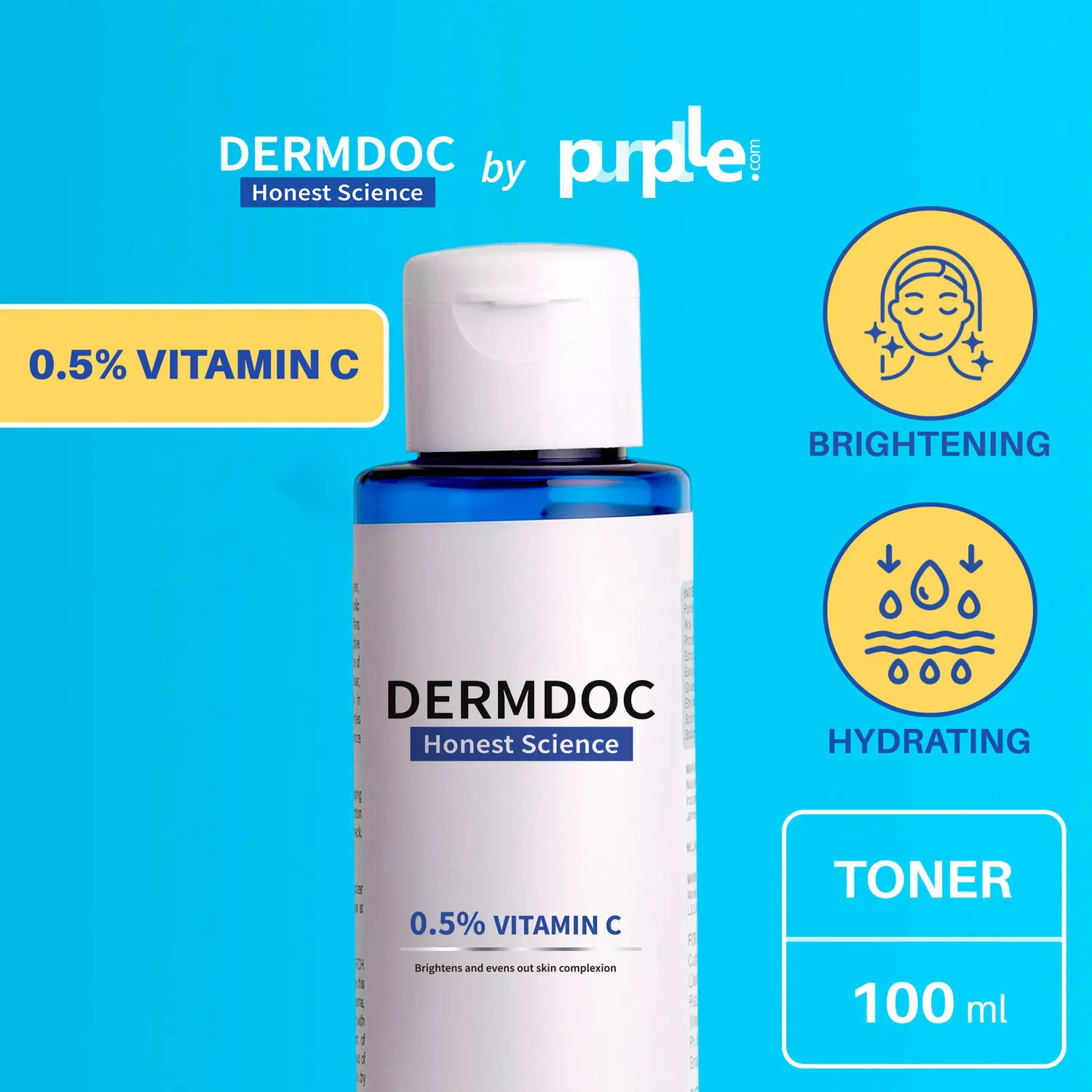 DermDoc Skin Brightening Toner with Vitamin C (100 ml)