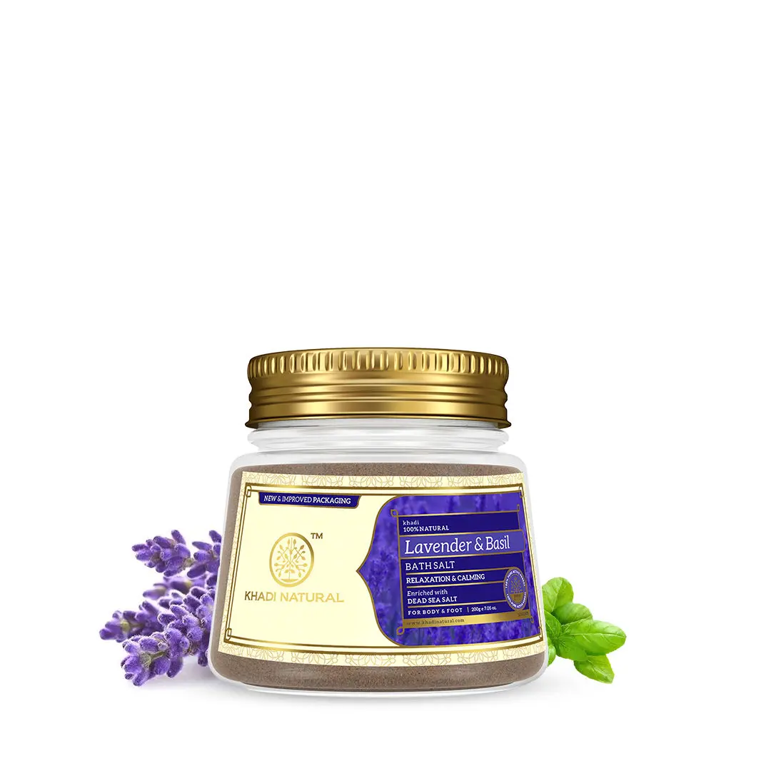 Khadi Natural Lavender Basil Bath Salt| Removes Dirt & Impurities - (200gm)