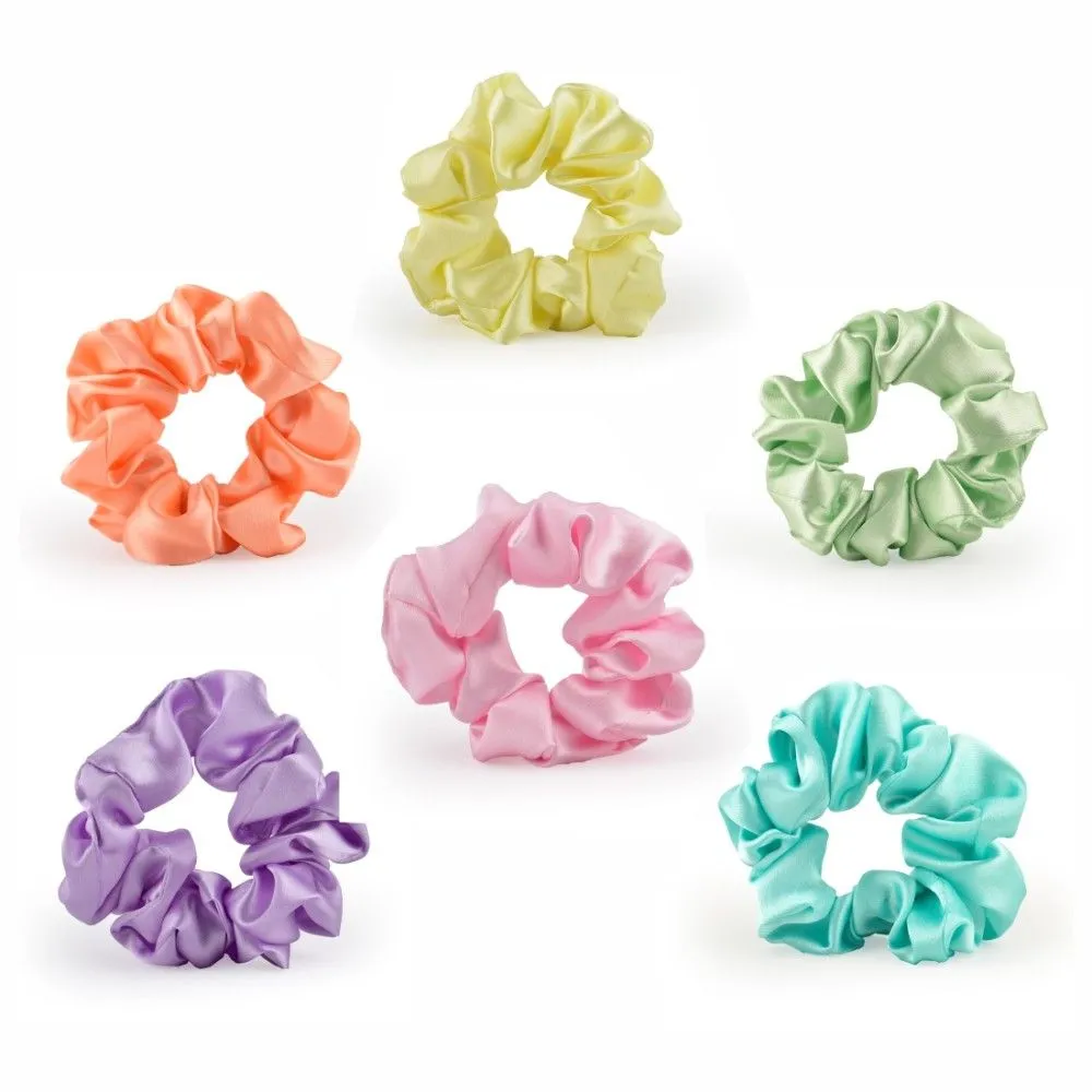 GUBB Satin Scrunchies With Pastel Shades For Every Mood And Outfit (Pack Of 6)