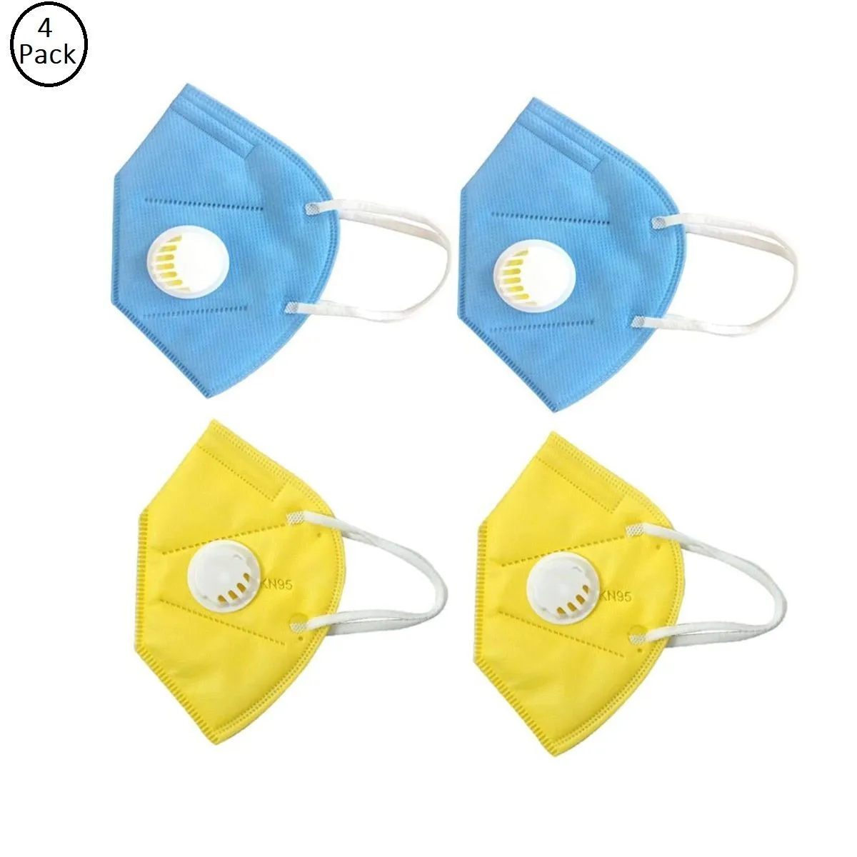 OOMPH Pack of 4 Anti-Pollution Reusable 5 Layer Mask - Blue Yellow