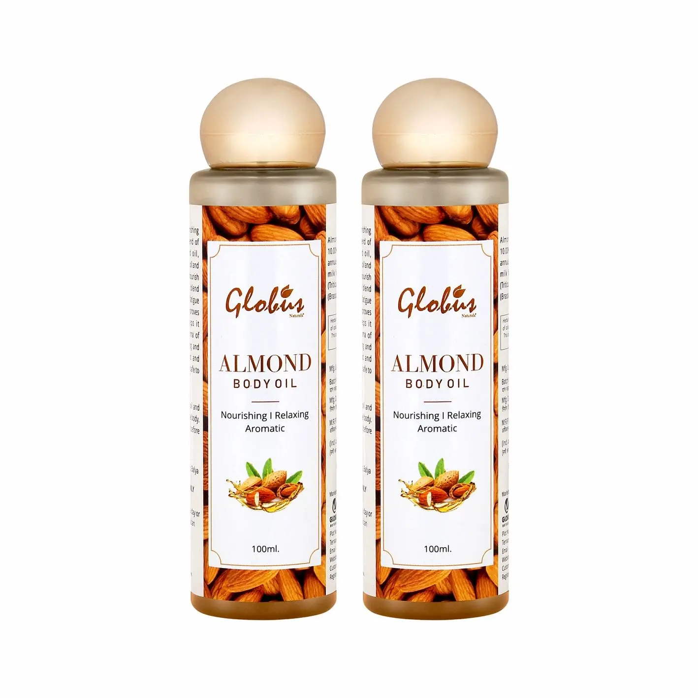 Globus Naturals Almond Body Massage Oil (100 ml) Pack Of 2