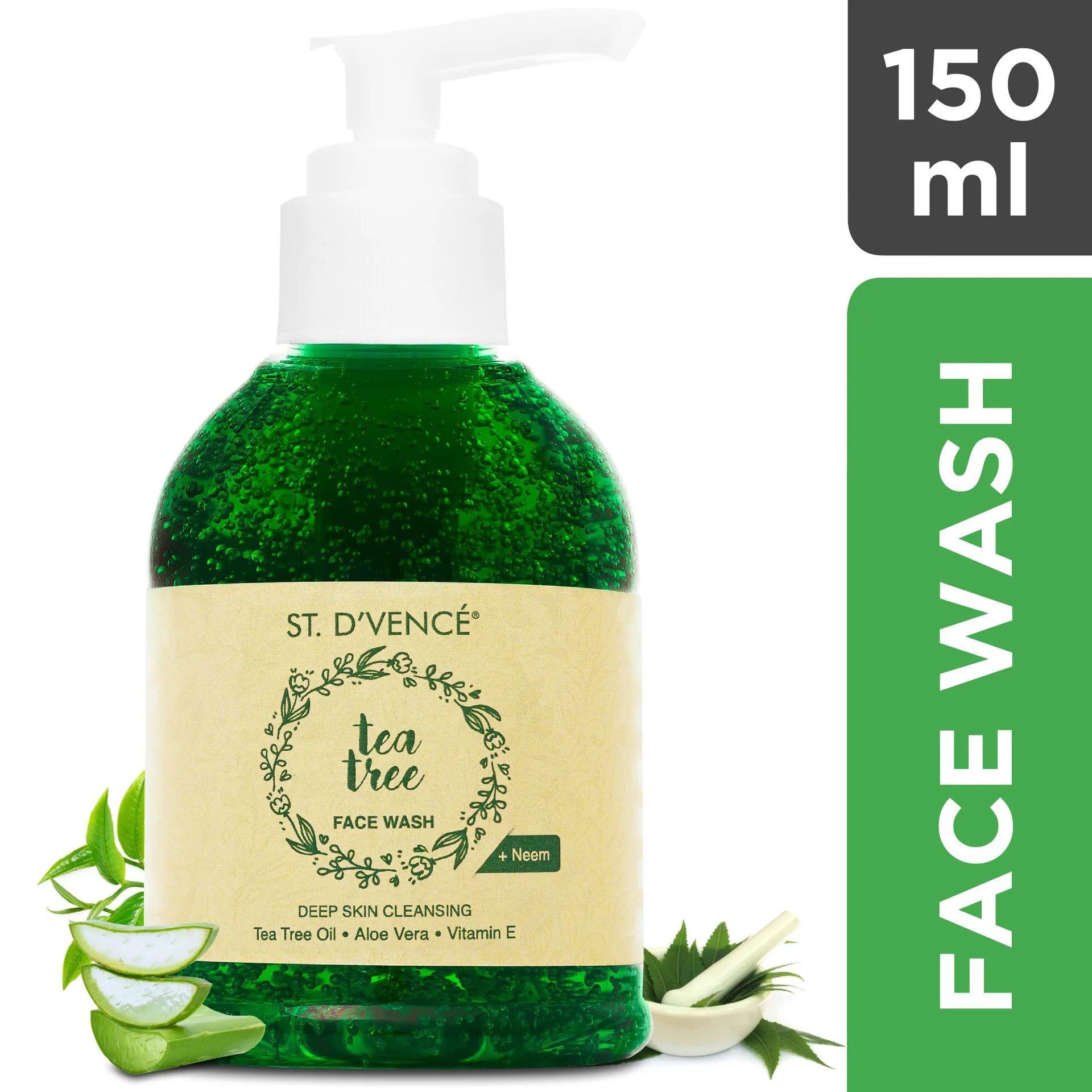 St. D'vence Essential Tea Tree Oil Deep Skin Cleansing Face Wash