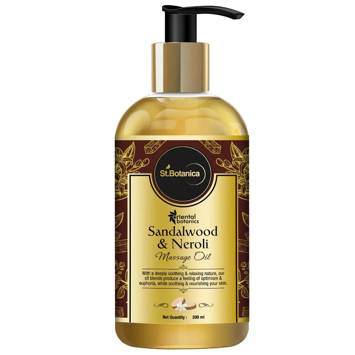 Oriental Botanics Body Massage Oil - 200ml (Sandalwood & Neroli)