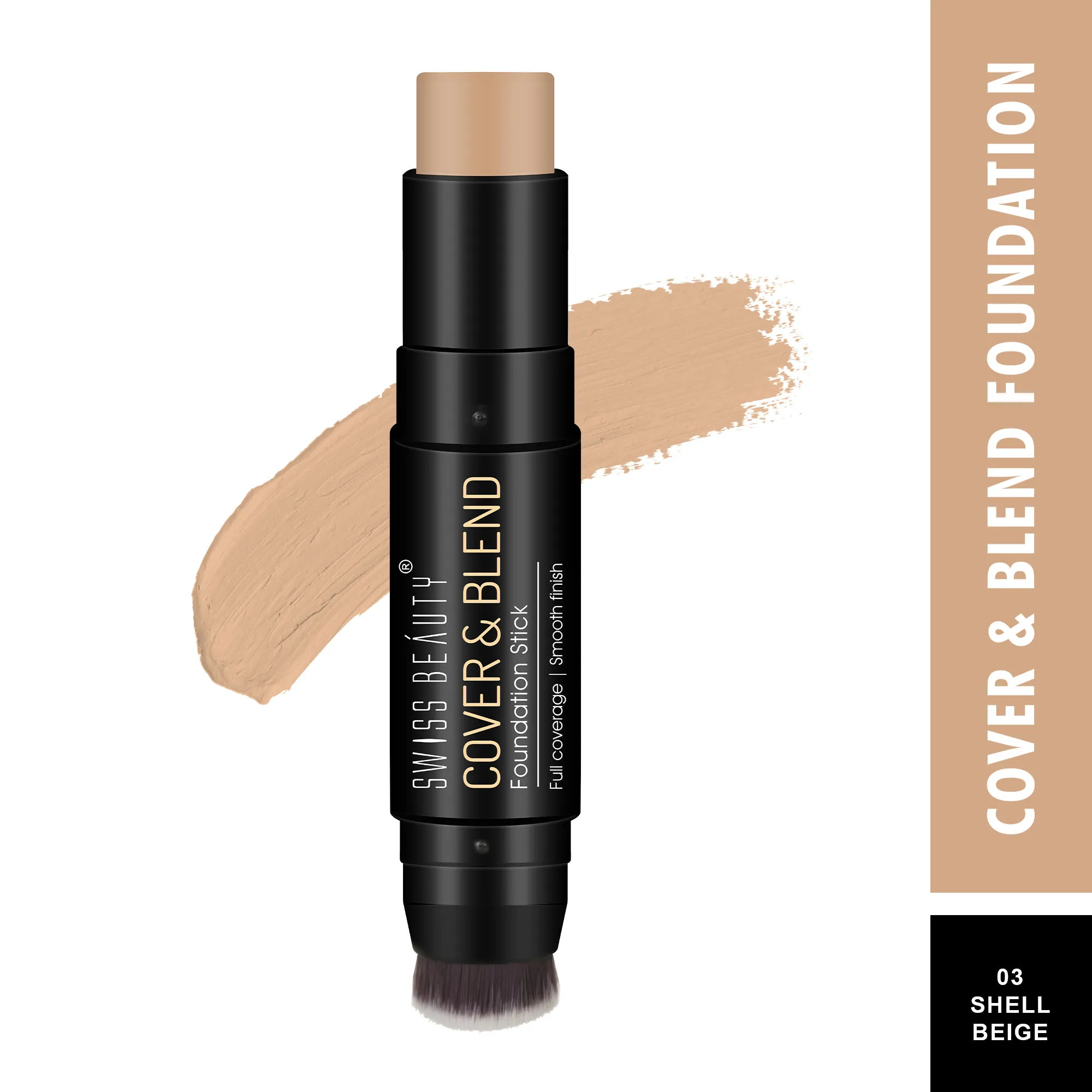 Swiss Beauty Cover & Blend Stick Foundation - 03 Shell Beige