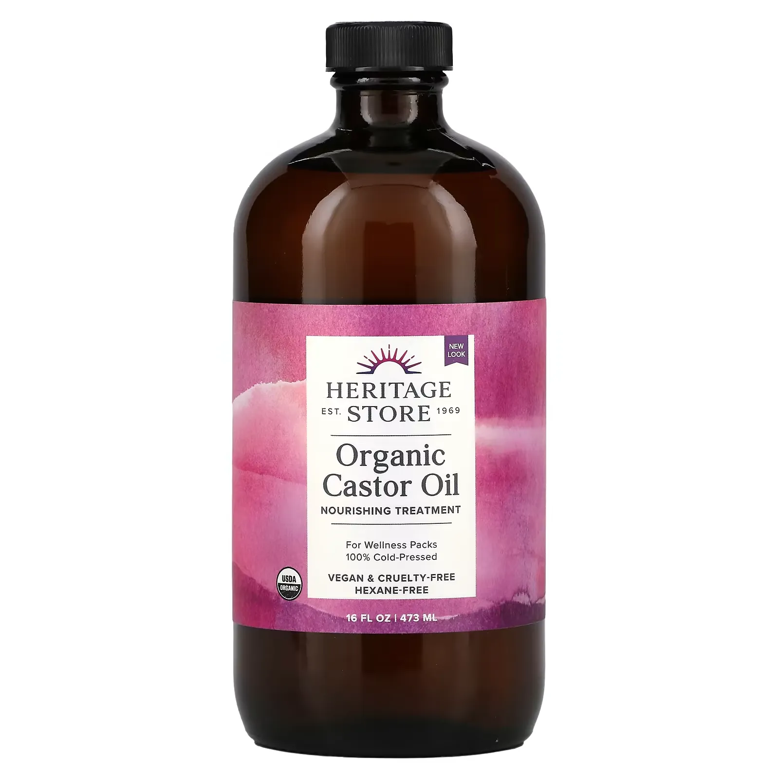 Organic Castor Oil, 16 fl oz (473 ml)