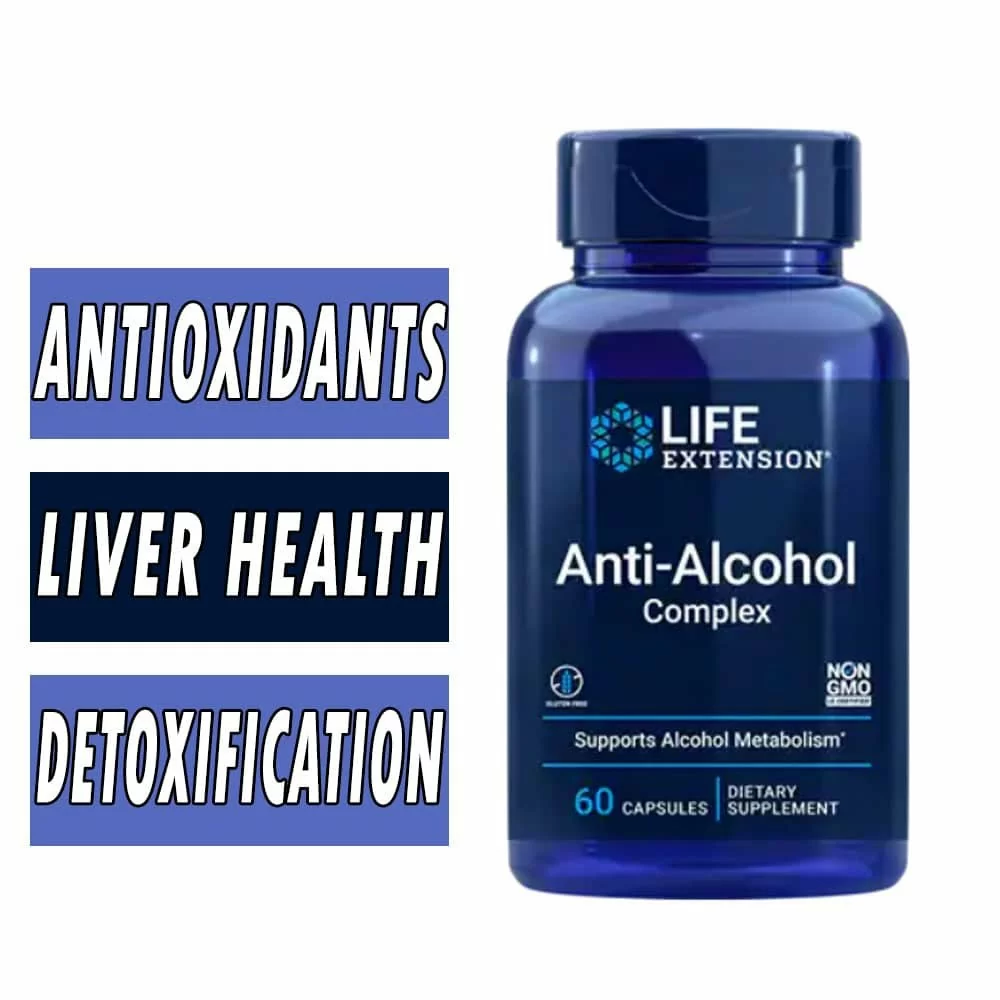 Life Extension Anti-Alcohol Complex - 60 Caps - Alcohol Metabolism