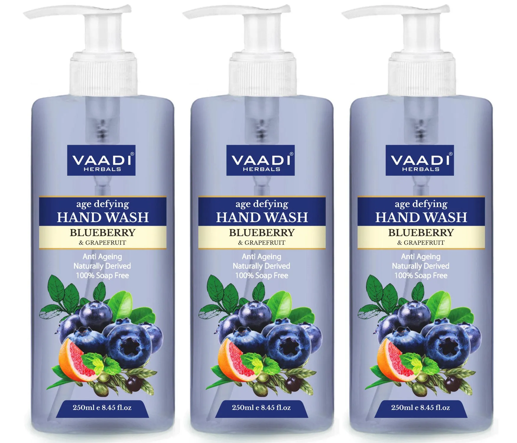 Vaadi Herbals Age Defying Blueberry & Grapefruit Hand Wash - Pack of 3