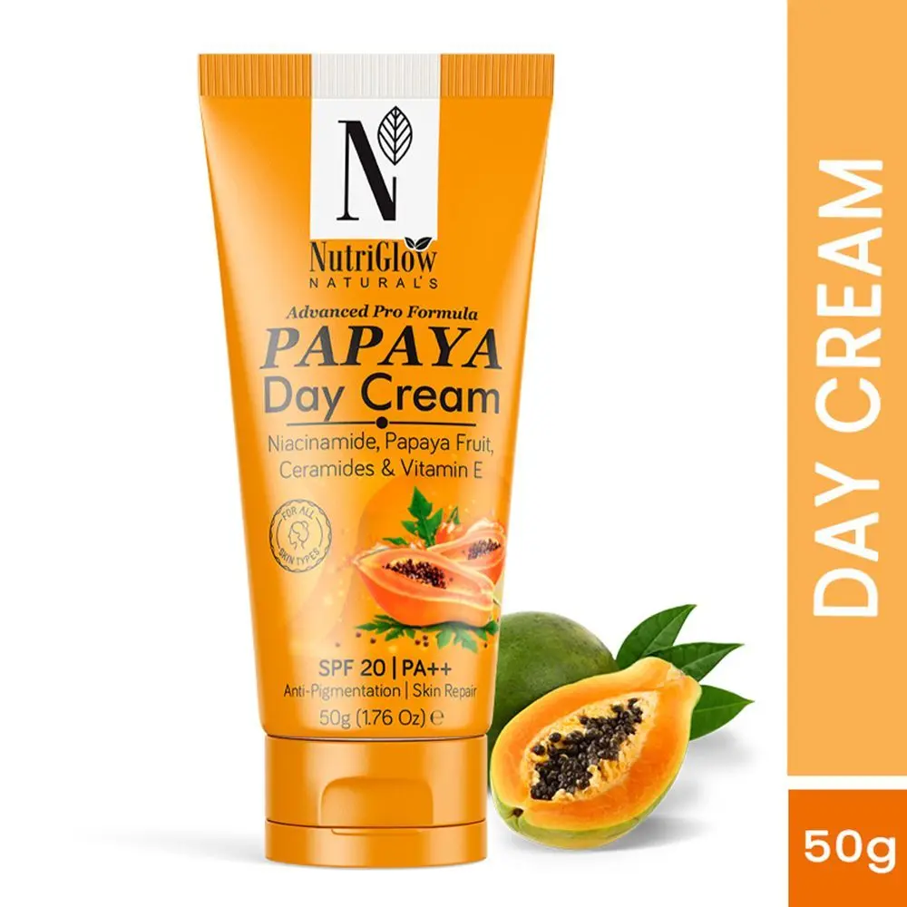 NutriGlow NATURAL'S Advanced Pro Formula Papaya Day Cream, Brightening with Niacinamide, All Skin Types, 50gm