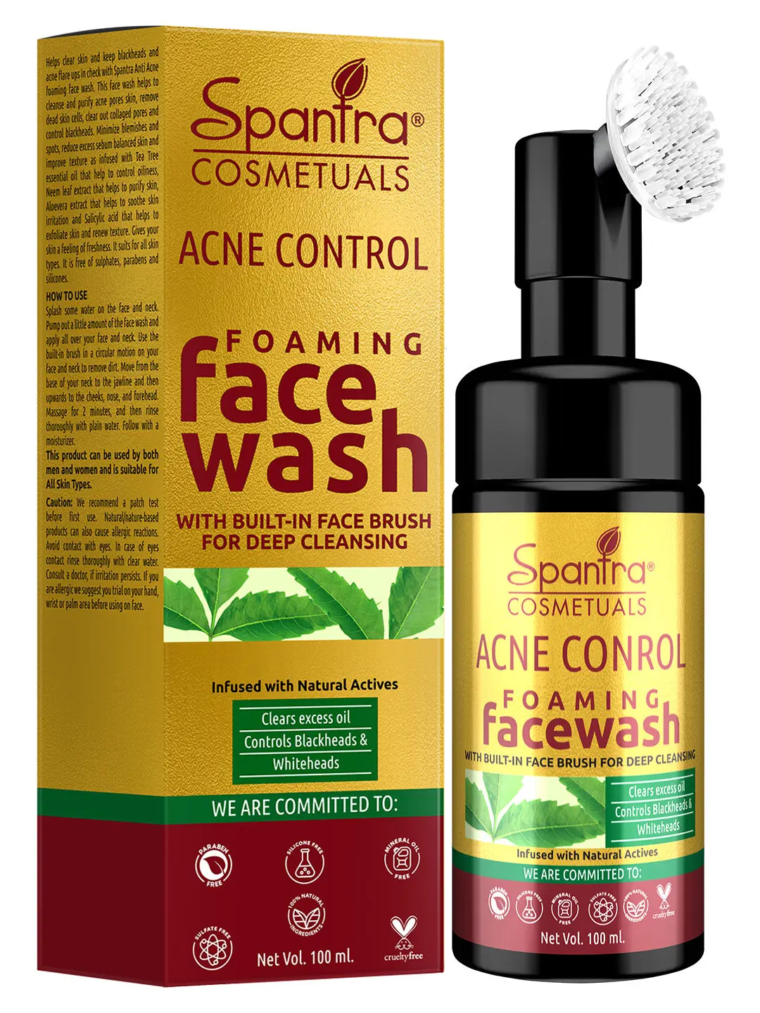 Spantra Acne Control Foaming Face Wash, 100ml