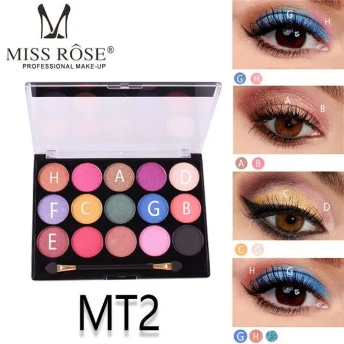 Miss Rose 15 Color Glitter Eyeshadow Palette 7001-077MT 02