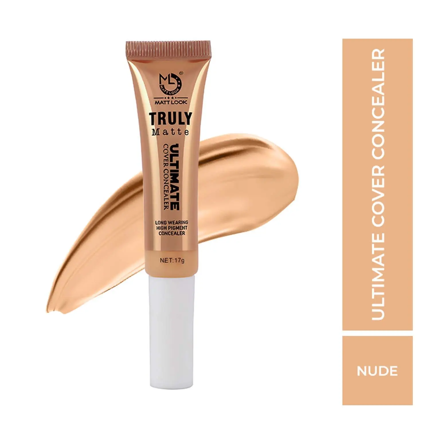 Matt look Truly Matte Ultimate Cover Concealer, Longwearing & High Pigment Concealer, Nude, (17gm)