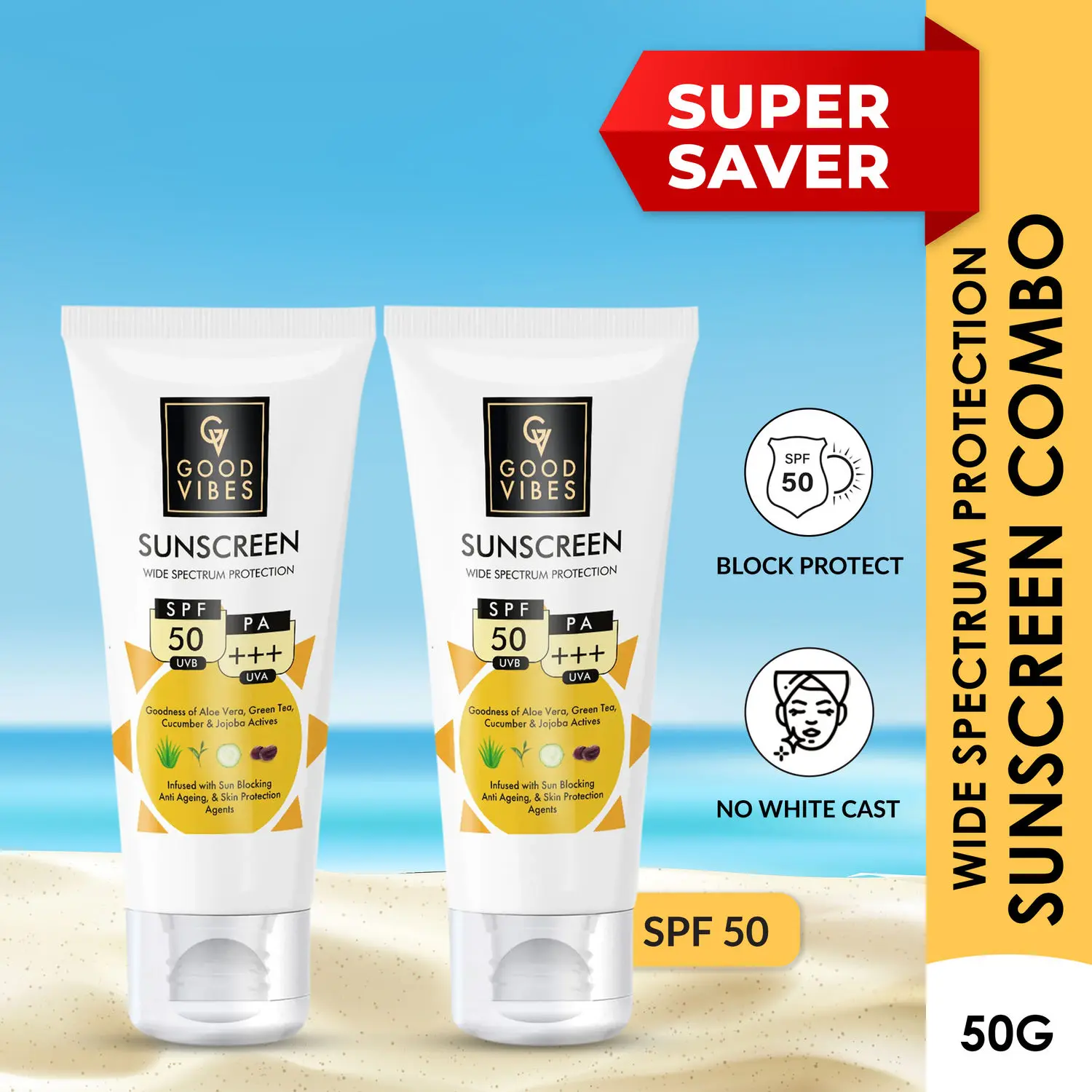 (SPF 50) (pack of 2)