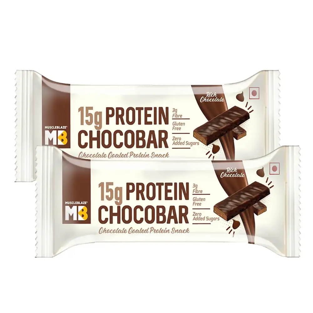 MuscleBlaze ChocoBar (15g Protein),  2 bar(s)  Rich Chocolate