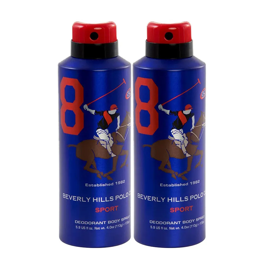 Beverly Hills Polo Club Sport Number Eight Deo Combo For Men (pack Of 2)