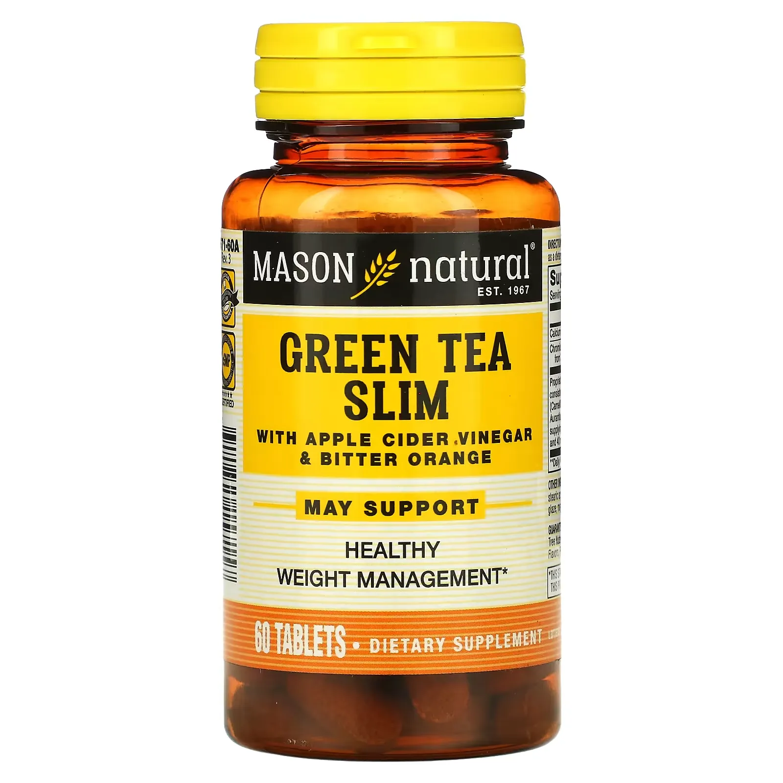 Green Tea Slim with Apple Cider Vinegar & Bitter Orange, 60 Tablets