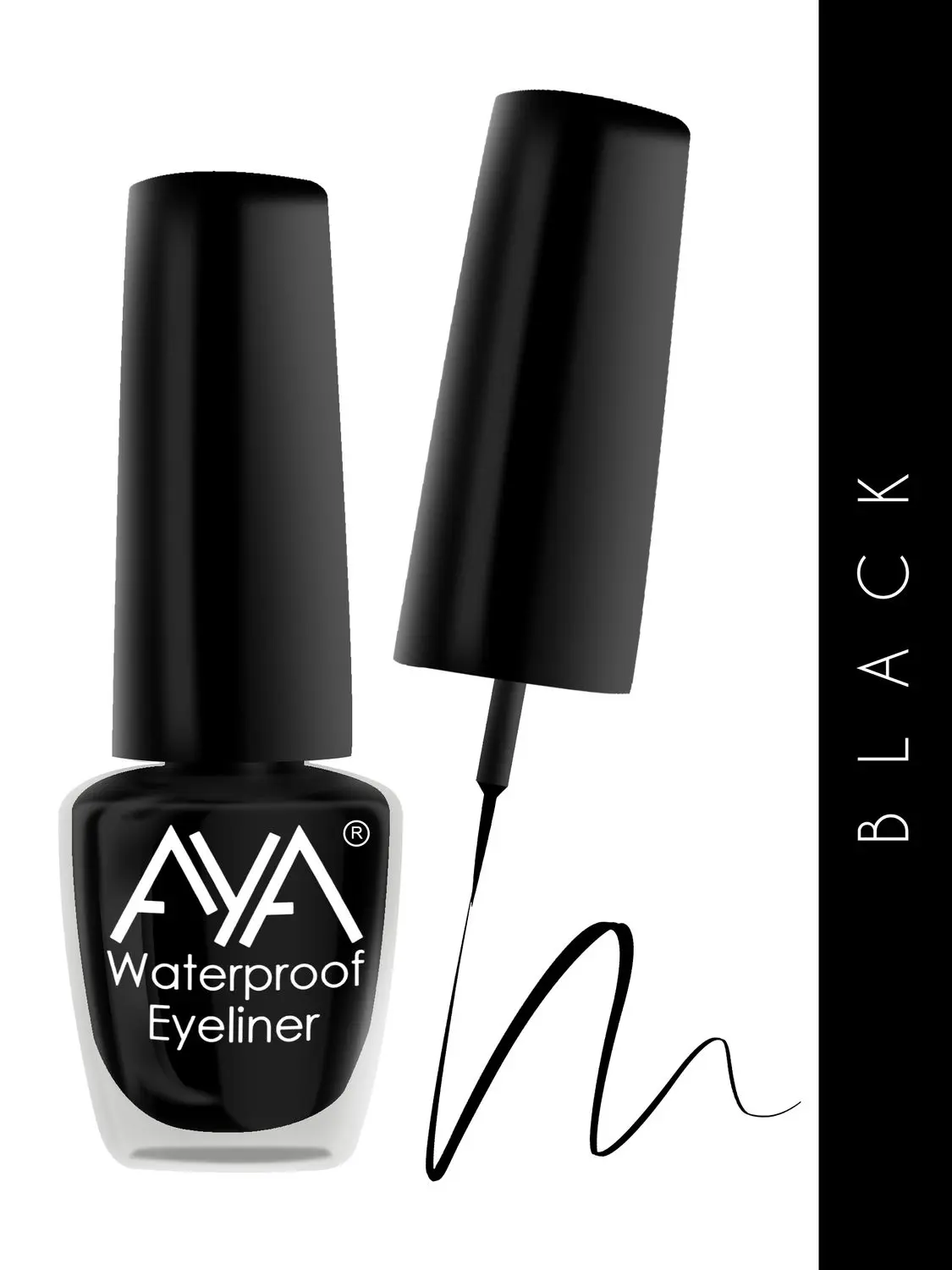 AYA 24 Hrs Long Lasting & Waterproof Eyeliner, Black (5 ml)