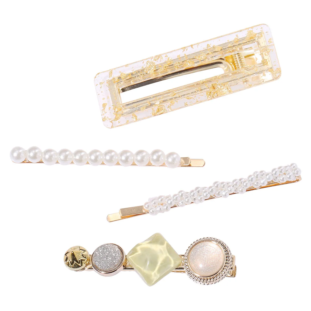 Jewels Galaxy Mesmerizing Pearl Gold Plated Hairclips