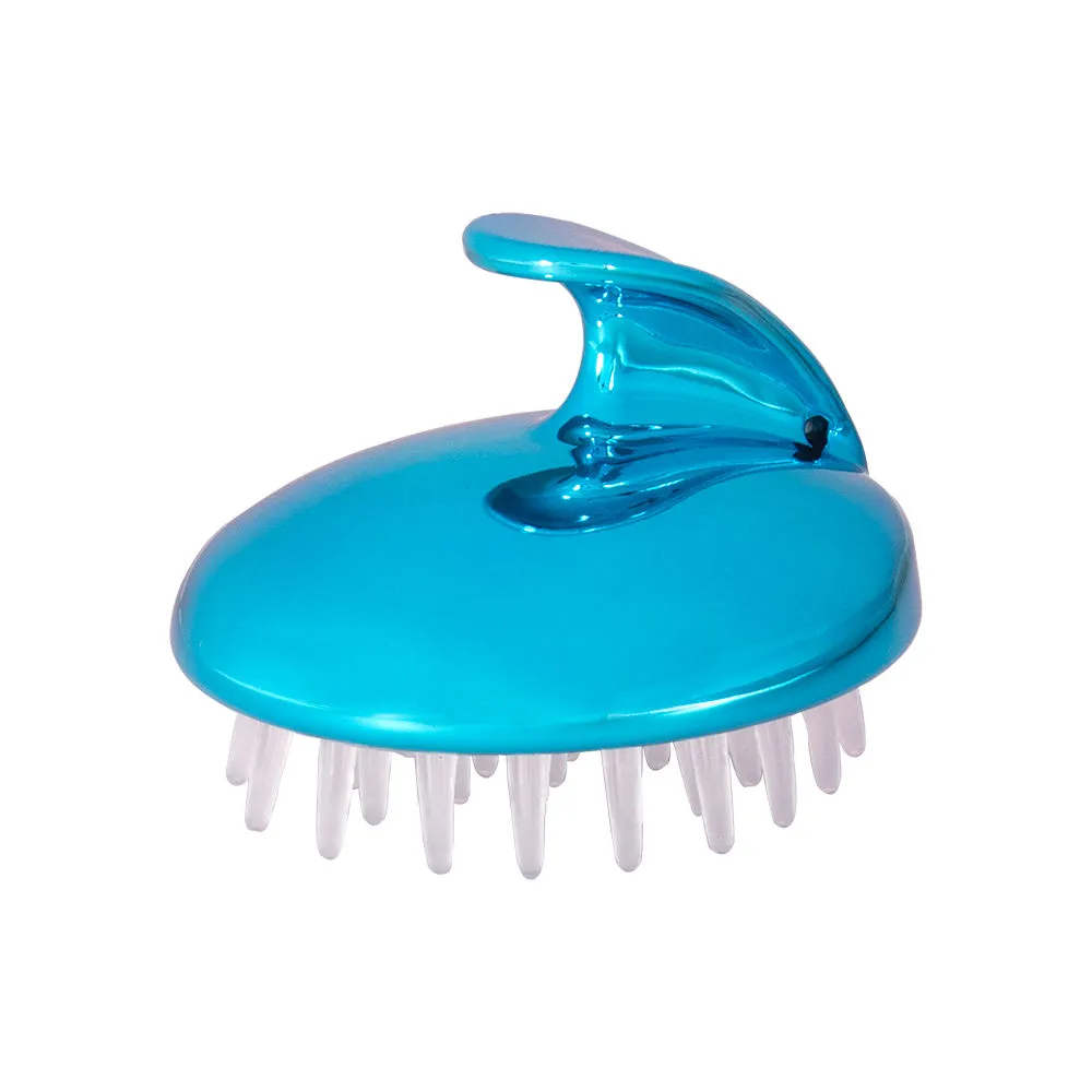 Streak Street Hair Scalp Massager & Shampoo Brush - Shiny Blue - Promotes Hair Growth