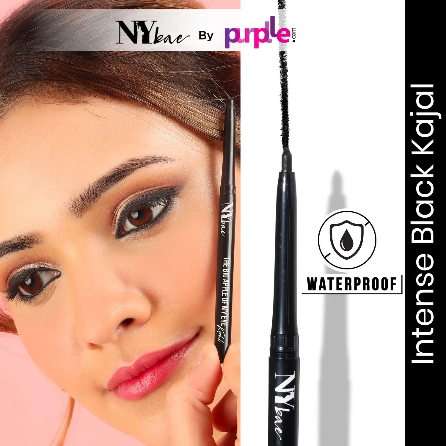 NY Bae The Big Apple Of My Eyes Kohl Kajal | Waterproof | Smooth and Soothing | Smudgeproof Eye Makeup | Black (0.25g)