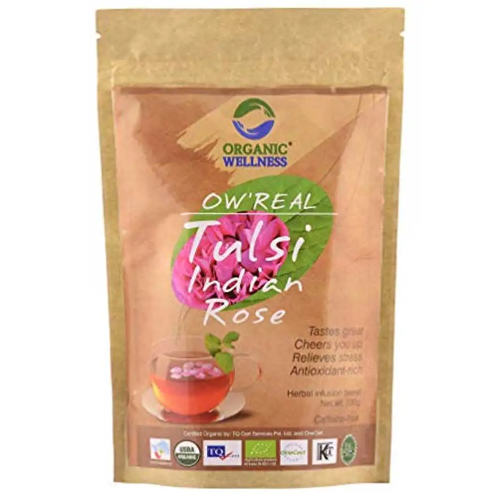 Organic Wellness OW'Real Tulsi Indian Rose,  Unflavoured (With zipper pack)  0.100 kg