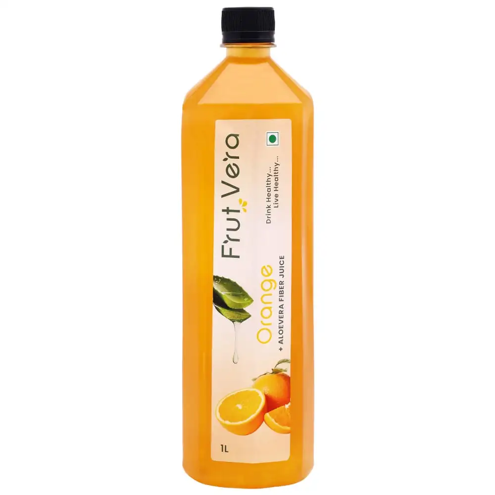 FrutVera Orange+ Aloevera Fiber Juice,  Unflavoured  1 L