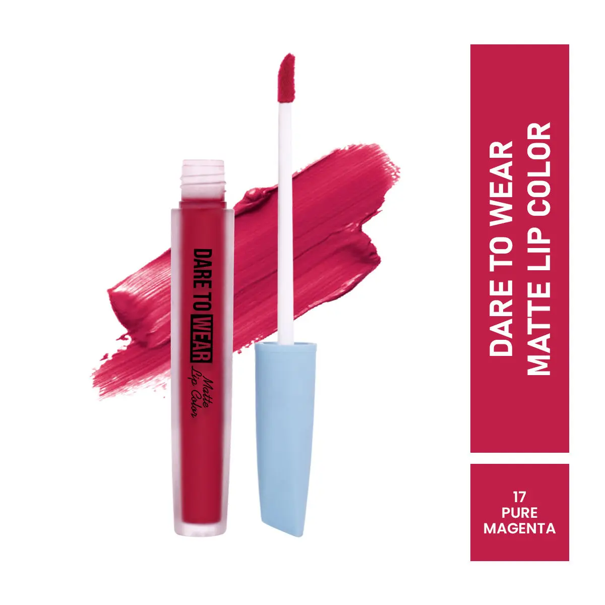 Mattlook Dare To Wear Matte Lip Color, Highly Pigmented, Smooth Application, Waterproof, Non Transfer & Long Lasting, Finish Matte, Pure Magenta (3.5ml)