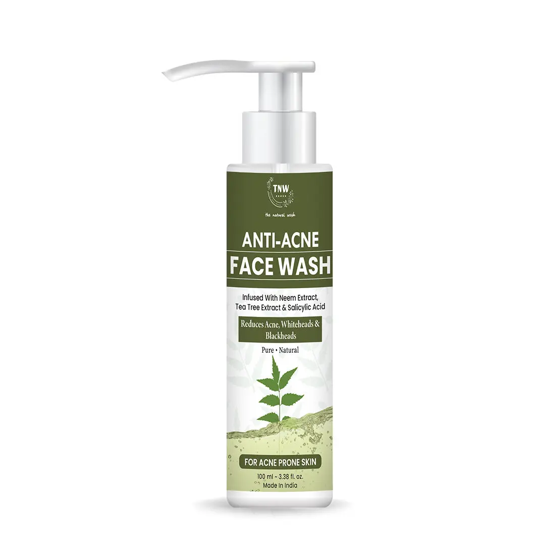 TNW - The Natural Wash Anti-Acne Face Wash for Acne Prone skin  | Reduces Acne , Whiteheads & Blackheads   | With Neem,A Tea Tree ExtractA & Salicylic Acid