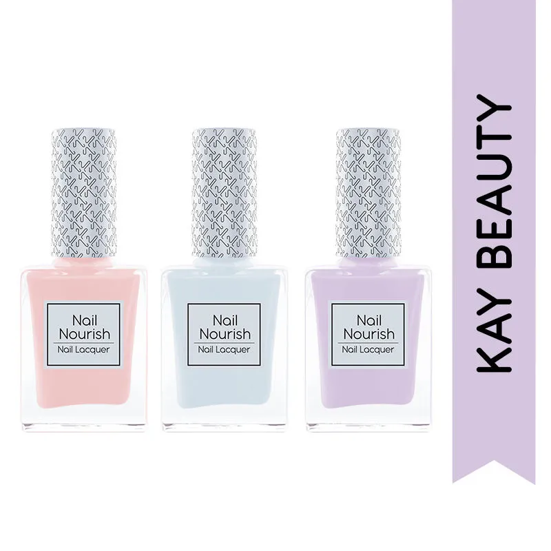 Kay Beauty Pastel Crush Nail Enamel Combo- Tender Lavender + Aspire + Pink Gem