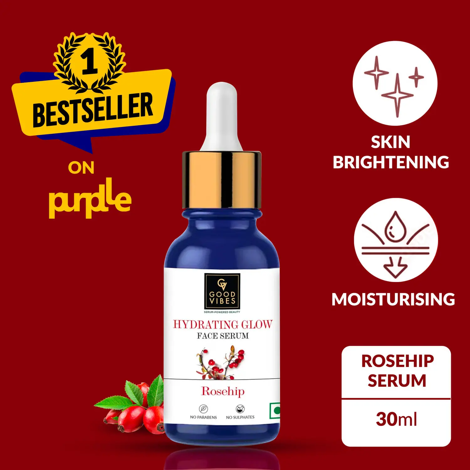 Good Vibes Rosehip Hydrating Glow Face Serum (30ml)