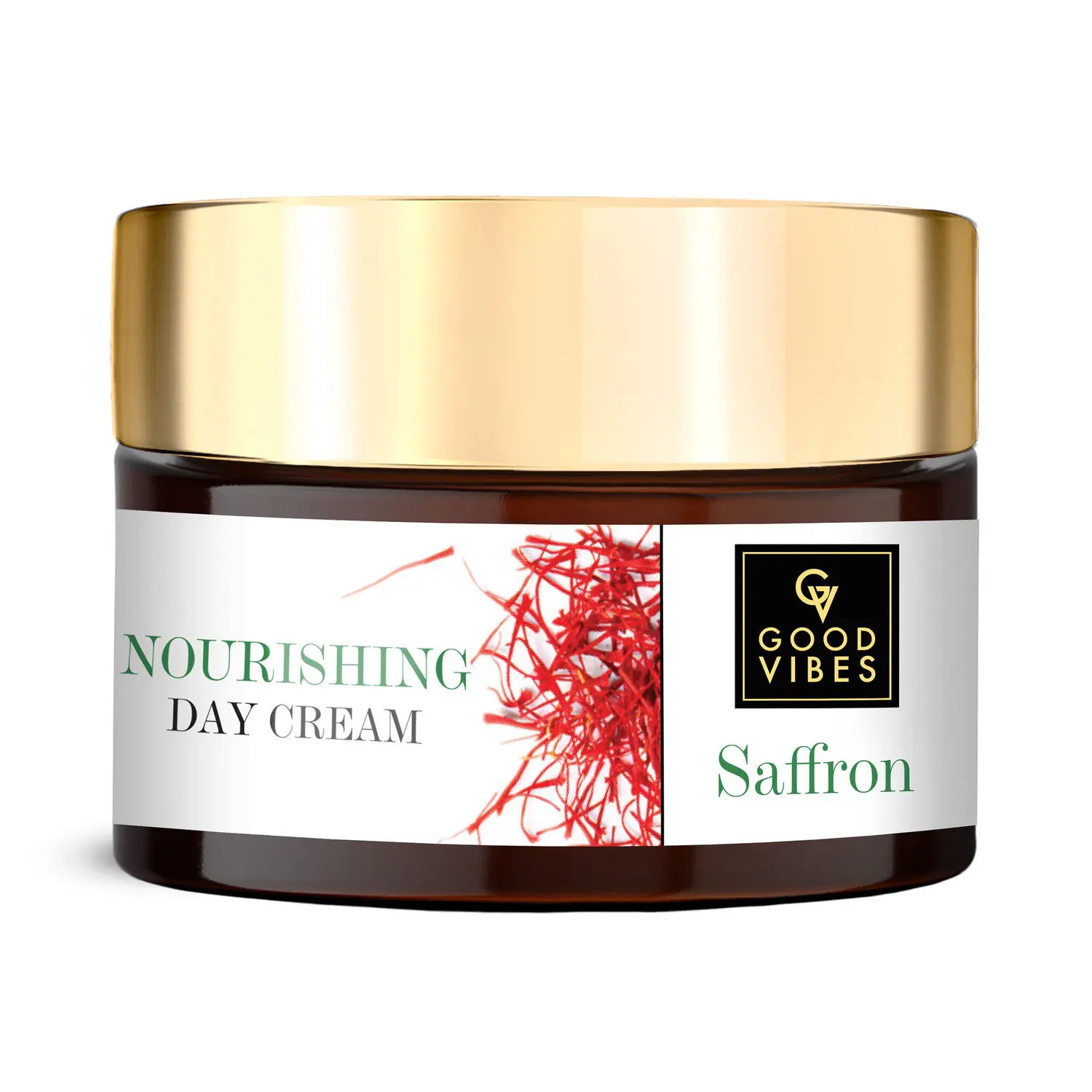 Good Vibes Saffron Nourishing Day Cream | Hydrating, Glow | With Coffee | No Parabens, No Sulphates, No Mineral Oil, No Animal Testing (50 g)