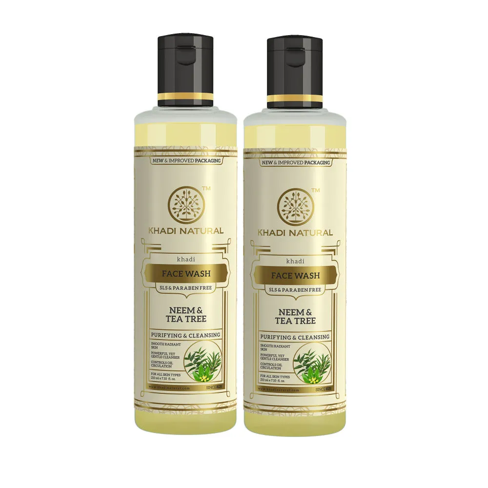 Khadi Herbal Neem & Teatree Face Wash Sls & Paraben Free - Pack Of 2