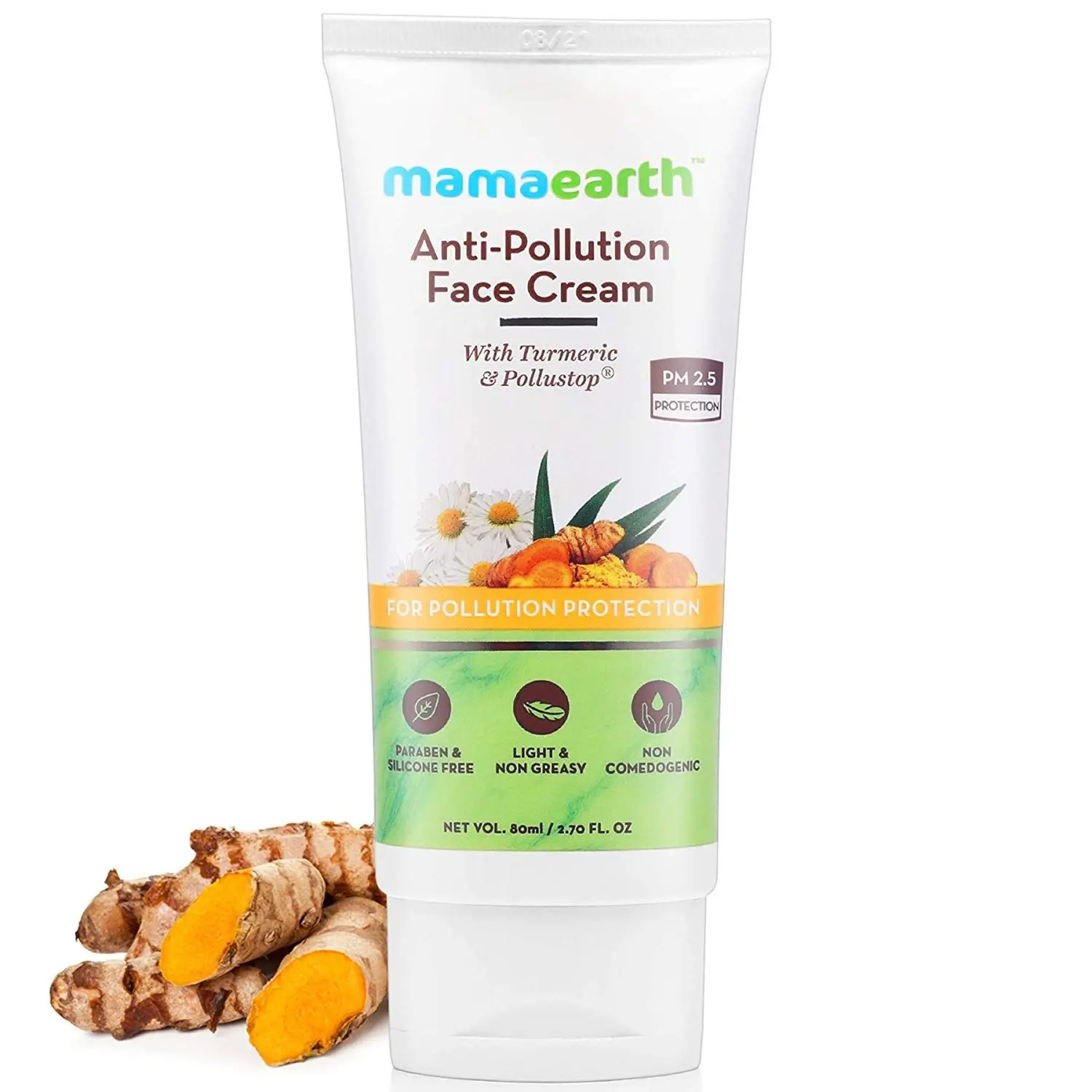 Mamaearth Anti-Pollution Daily Face Cream for Dry & Oily Skin with Turmeric & Pollustop For a Bright Glowing Skin (80 ml)