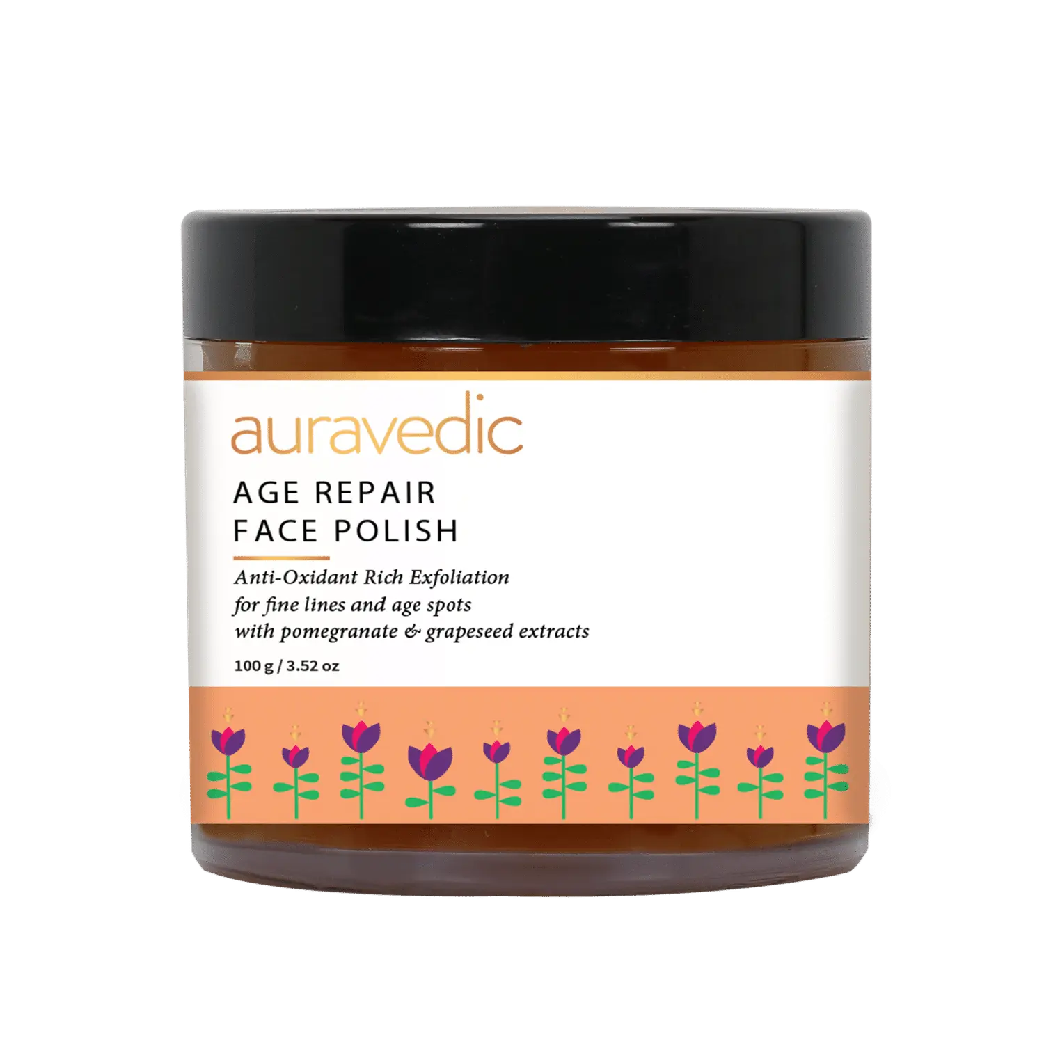 AURAVEDIC Age Repair Anti Aging Cream Face Polish with Pomegranate Oil & Grapeseed Oil, 100 G Anti Aging Scrub for Face / Body for Women / Men