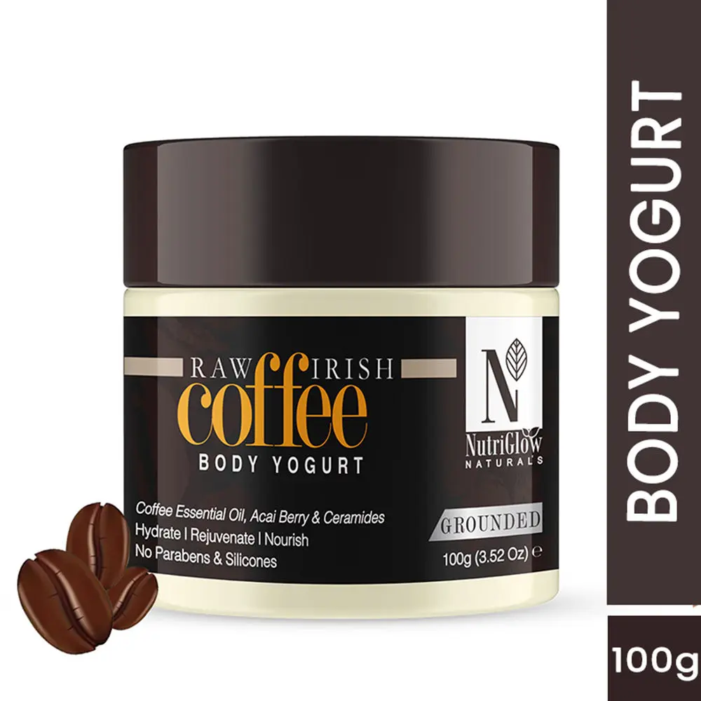 NutriGlow NATURAL'S Raw Irish Coffee Body Yogurt for Skin Hydrating & Nourishing, 100g