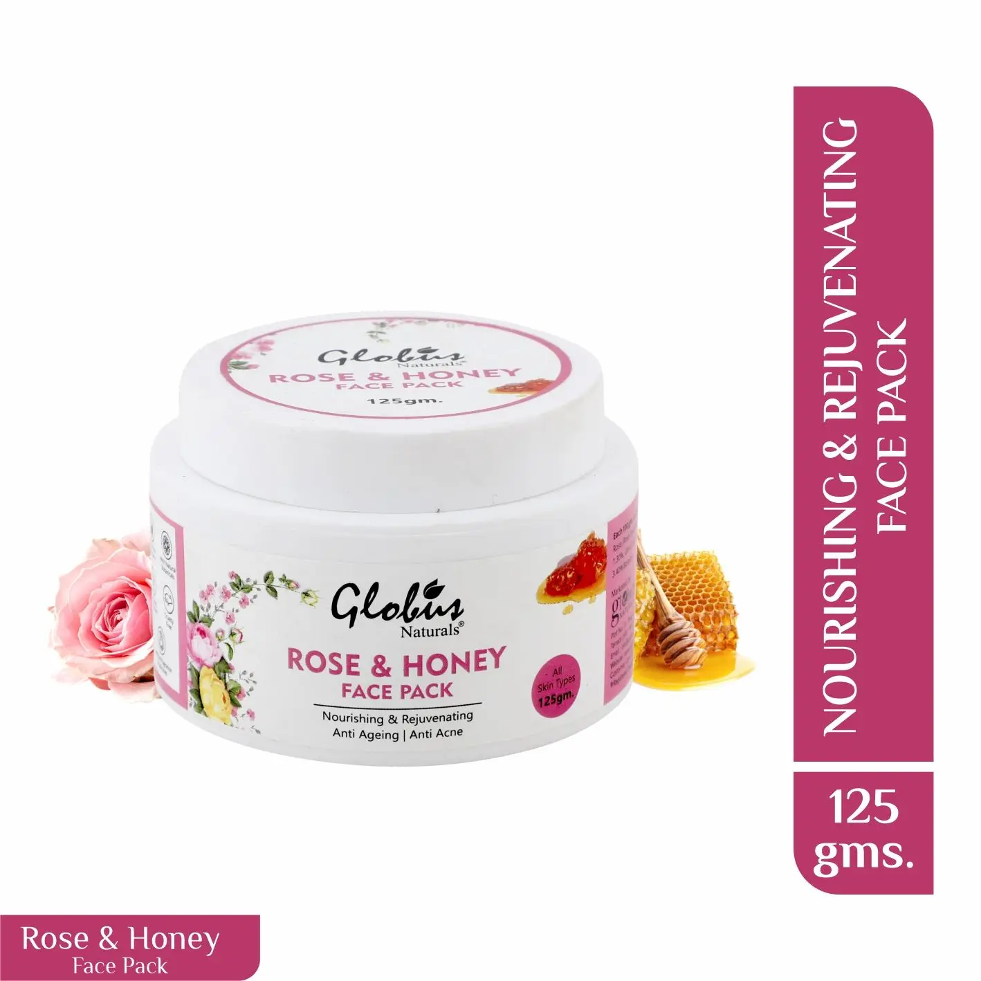 Globus Naturals Rose & Honey Nourishing & Rejuvenating Face Pack ( 125 g)