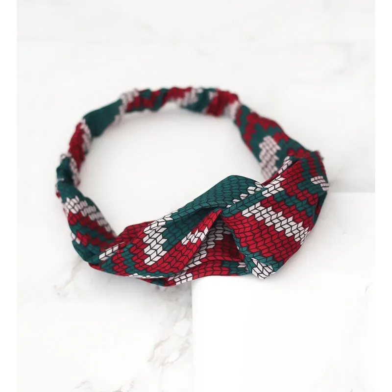 Bellofox Red & Green Printed Hairband