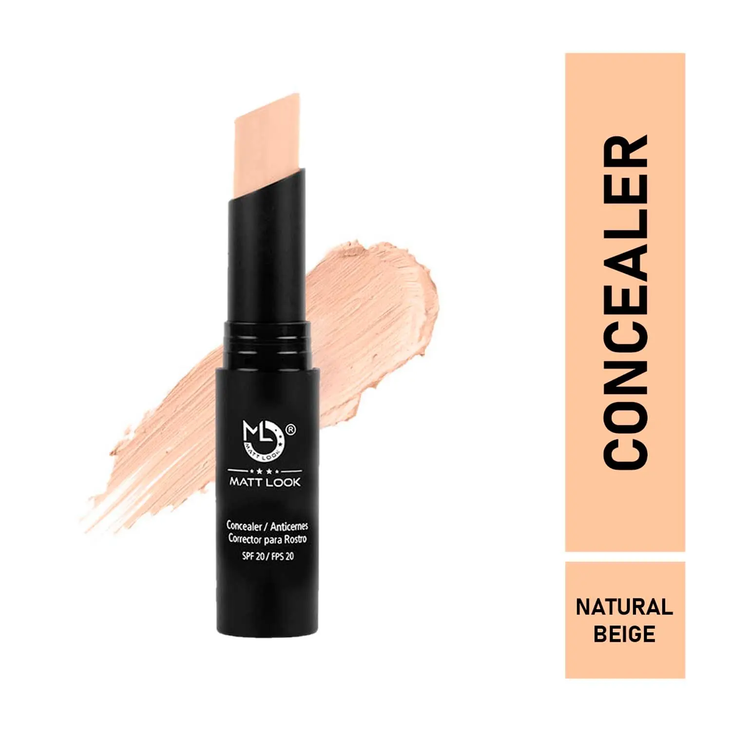 Matt look Concealer & Anticernes SPF-20/FPS-20, Natural Beige (3.6gm)