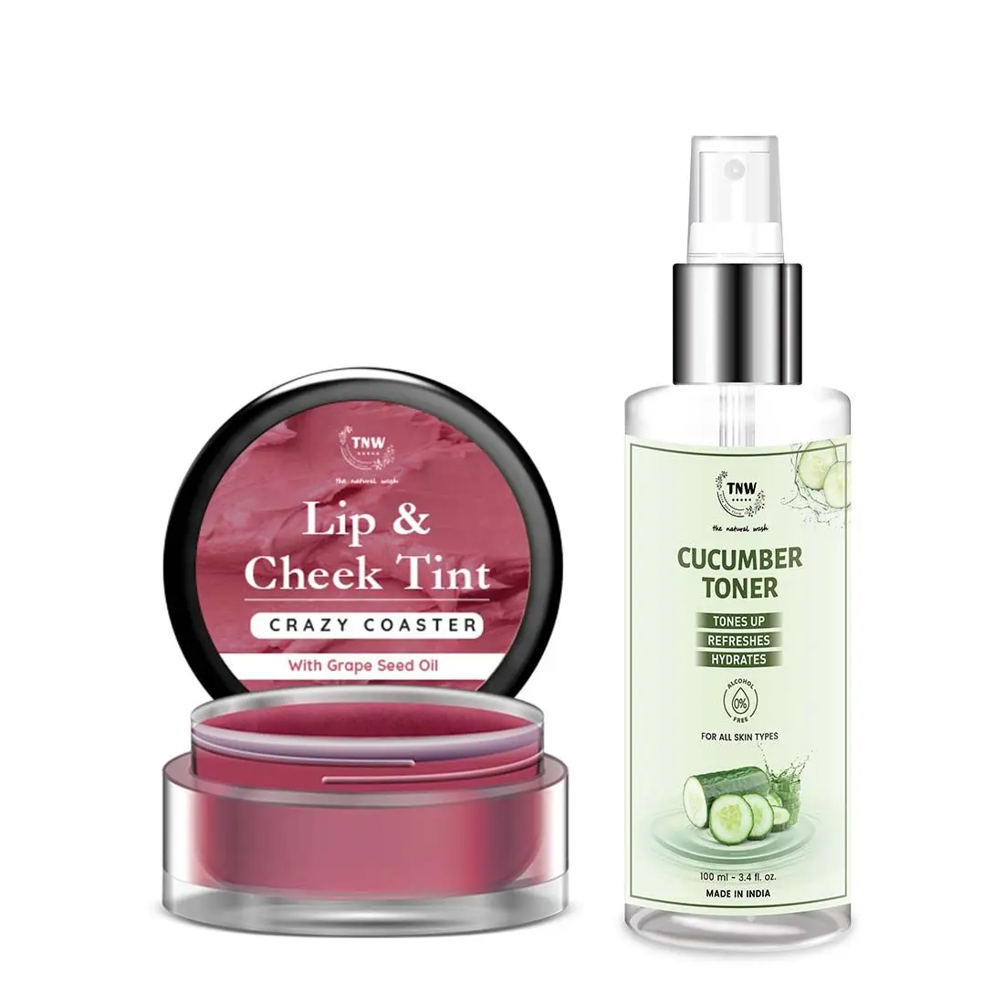 Combo of 2- Crazy Coster Lip Tint 5gm & Cucumber Toner 100ml